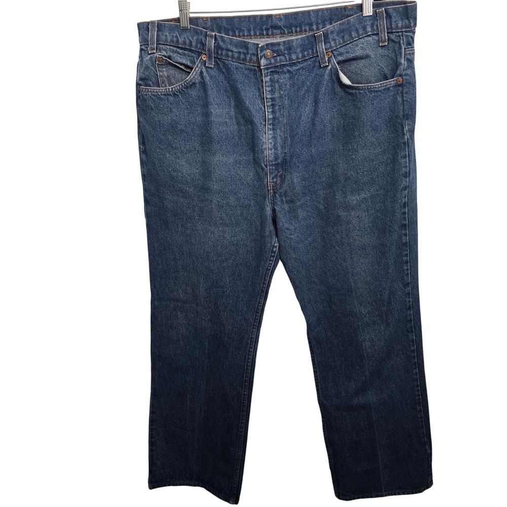 Vintage Levis‎ 517 Orange Tab Jeans Mens 42x30 Blue Denim Made in USA 20517-0217